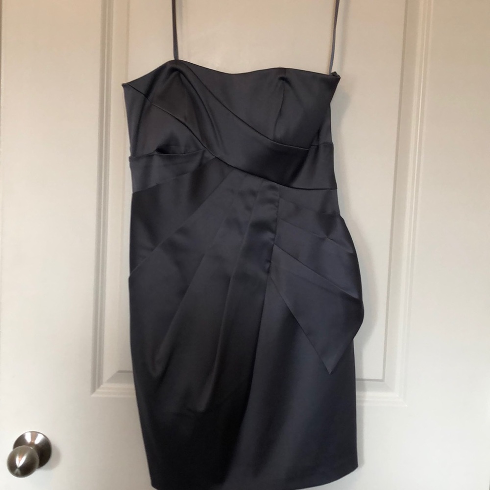 Gray strapless dress